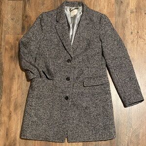 J. Crew Charcoal Tweed Topcoat